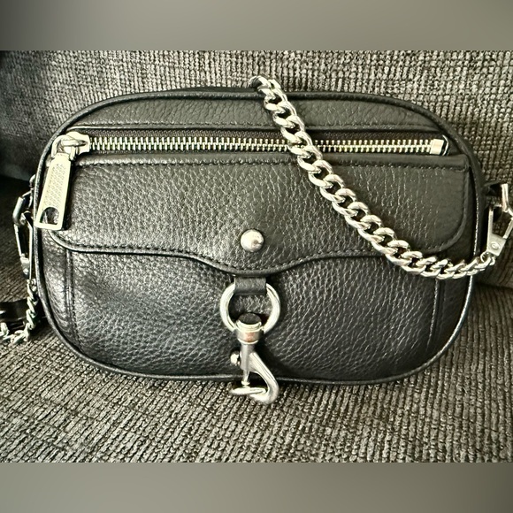 - Rebecca Minkoff Black Crossbody Bag with Silver Chain - Picture 2 of 7